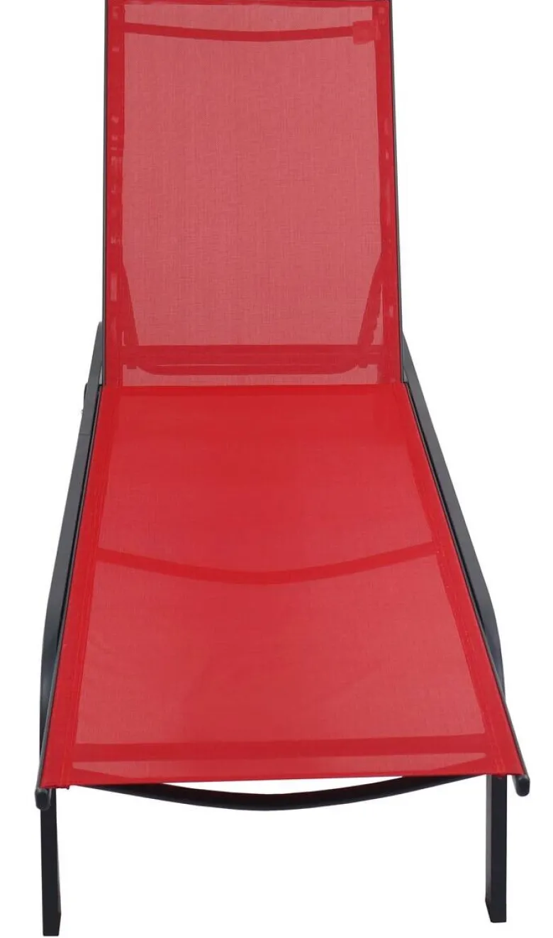 VCM Sonnenliege Sonlas rot Textilene B/H/L: ca. 58x32x192 cm