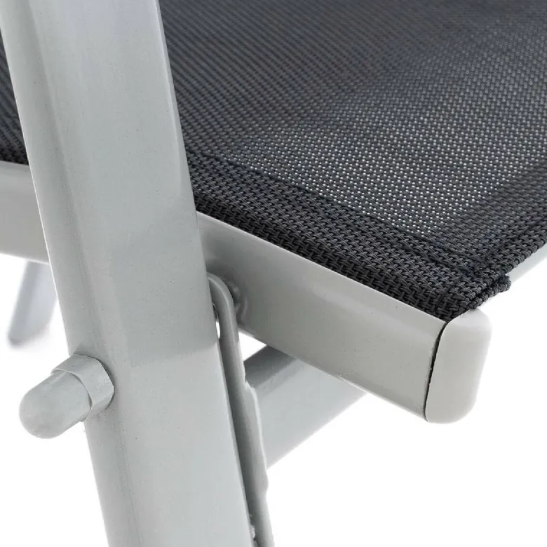 VCM Stapelsessel-Set hellgrau Textilene B/H/T: ca. 55x93x58 cm