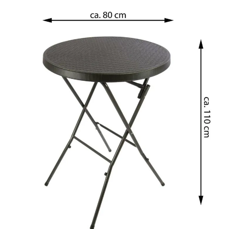 VCM Stehtisch schwarz Kunststoff H/D: ca. 110x80 cm