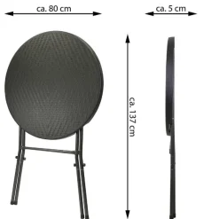 VCM Stehtisch schwarz Kunststoff H/D: ca. 110x80 cm