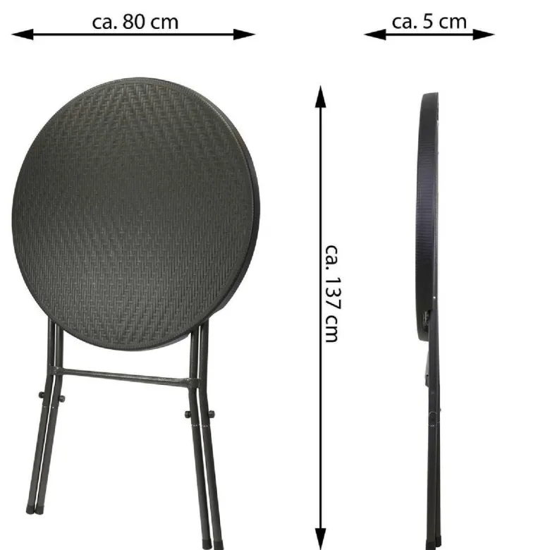 VCM Stehtisch schwarz Kunststoff H/D: ca. 110x80 cm