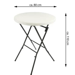VCM Stehtisch weiß Kunststoff H/D: ca. 110x80 cm