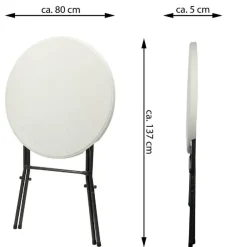 VCM Stehtisch weiß Kunststoff H/D: ca. 110x80 cm