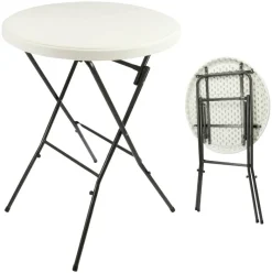VCM Stehtisch weiß Kunststoff H/D: ca. 110x80 cm