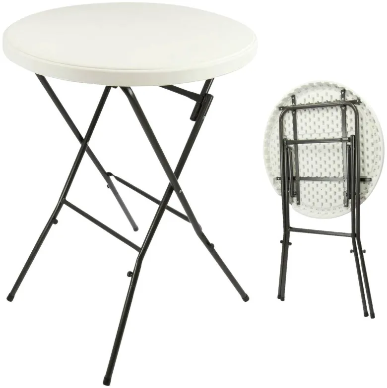VCM Stehtisch weiß Kunststoff H/D: ca. 110x80 cm