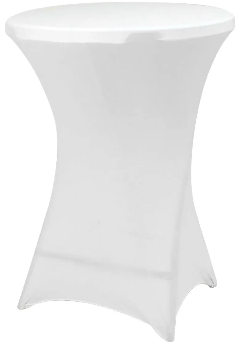 VCM Stretch-Husse für Stehtisch weiß Polyester-Mischgewebe H/D: ca. 110x80 cm