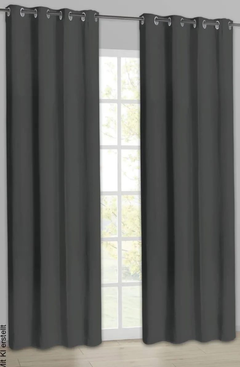 Verdunklungsvorhang Darkness dunkelgrau B/L: ca. 135x245 cm