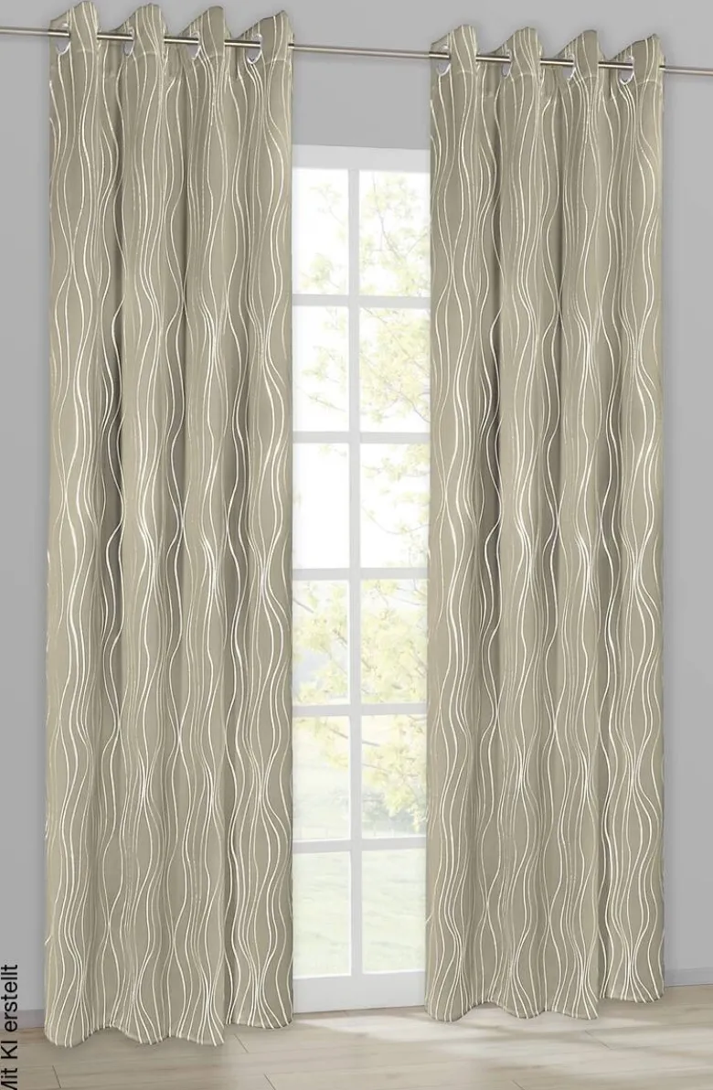 Verdunklungsvorhang Monaco creme B/L: ca. 135x245 cm