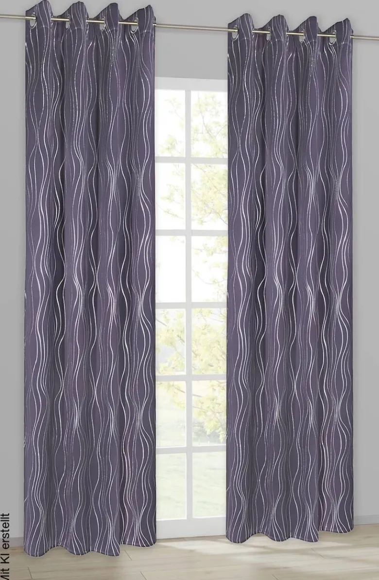 Verdunklungsvorhang Monaco grau B/L: ca. 135x245 cm
