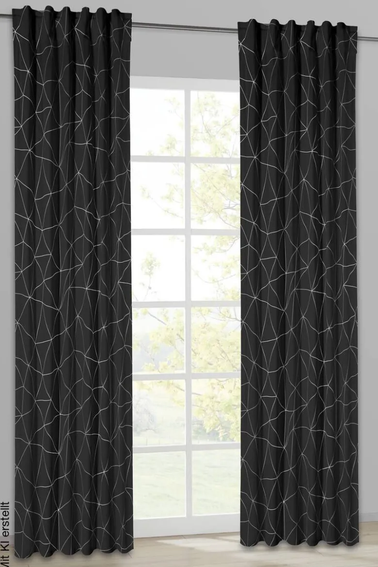Verdunklungsvorhang Nizza schwarz B/L: ca. 135x235 cm