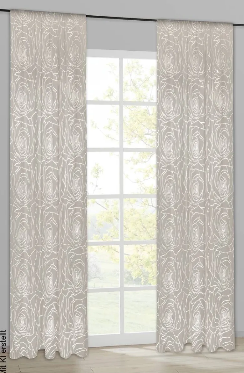 Verdunklungsvorhang Roses kitt B/L: ca. 140x245 cm