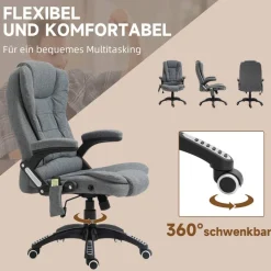 Vinsetto Massagestuhl dunkelgrau B/H/L: ca. 72x68x120 cm
