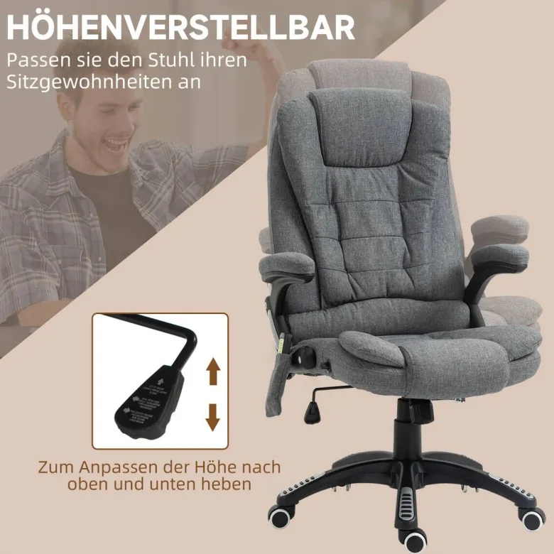 Vinsetto Massagestuhl dunkelgrau B/H/L: ca. 72x68x120 cm