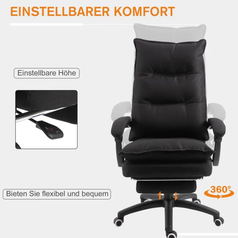 Vinsetto Massagestuhl MH02-0758 schwarz Schaumstoff Nylon