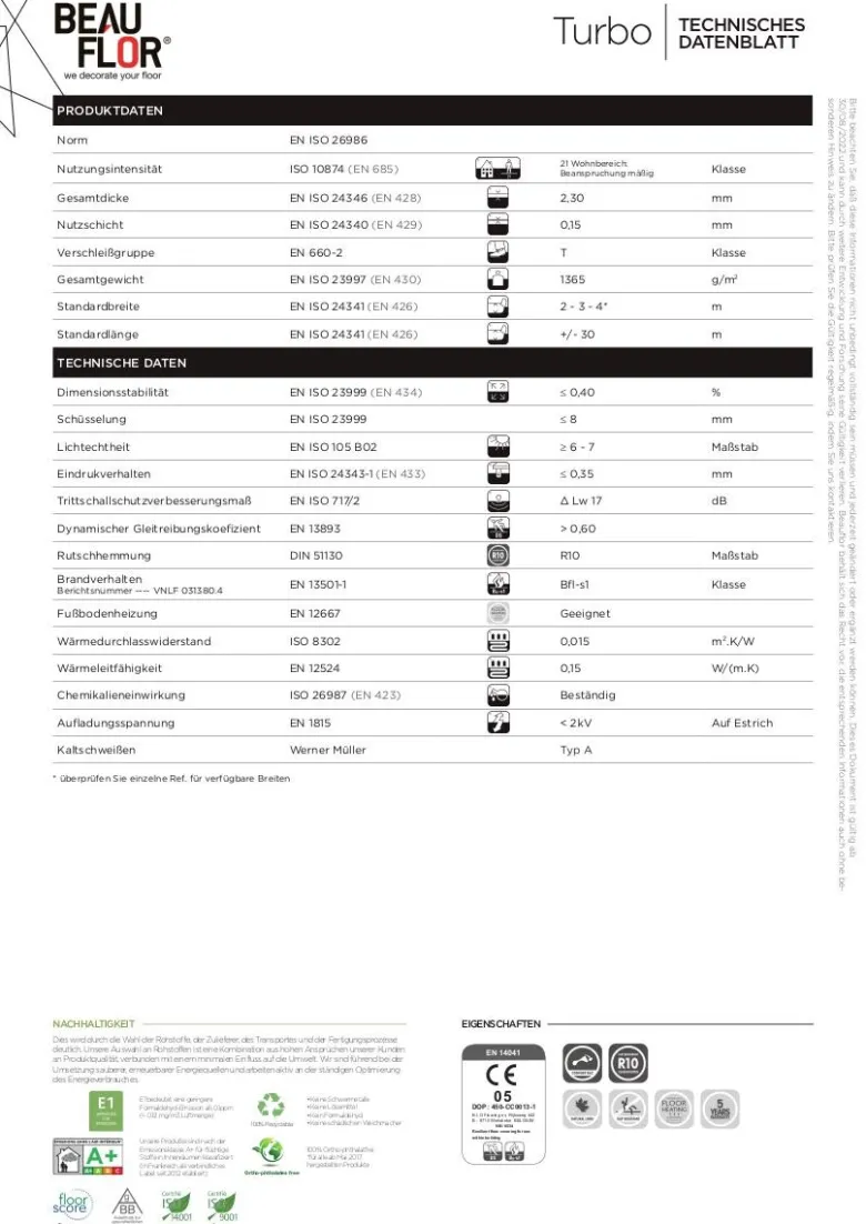 Vinylboden Turbo schwarz Eiche B: ca. 400 cm pro m²
