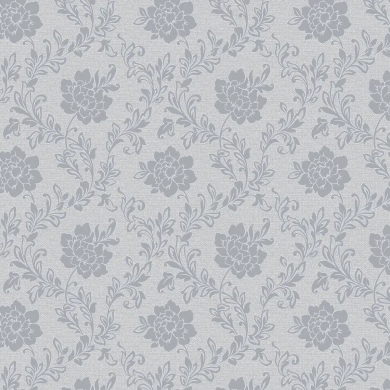 Vinyltapete Blumenranke grau dunkelgrau B/L: ca. 53x1005 cm