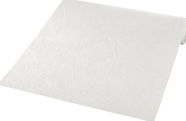 Vinyltapete Putzoptik weiß B/L: ca. 53x1005 cm
