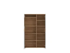Vitrine Alana Eiche Evoke Coast Nachbildung weiß Hochglanz B/H/T: ca. 82x129x38 cm