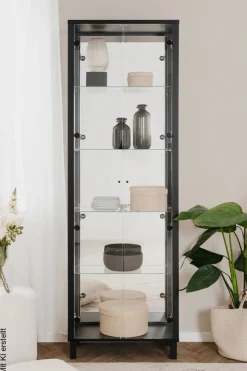 Vitrine Albi schwarz B/H/T: ca. 62x189x33 cm