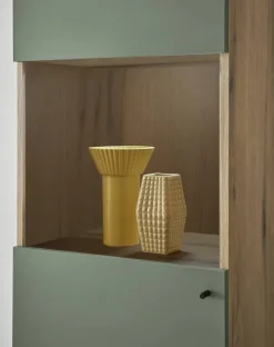 Vitrine Alva Eiche Evoke Coast Nachbildung salbei B/H/T: ca. 50x197x40 cm