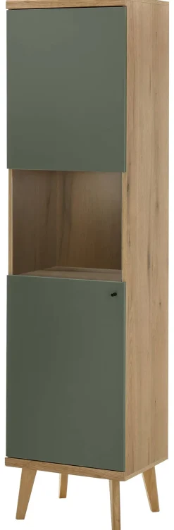 Vitrine Alva Eiche Evoke Coast Nachbildung salbei B/H/T: ca. 50x197x40 cm