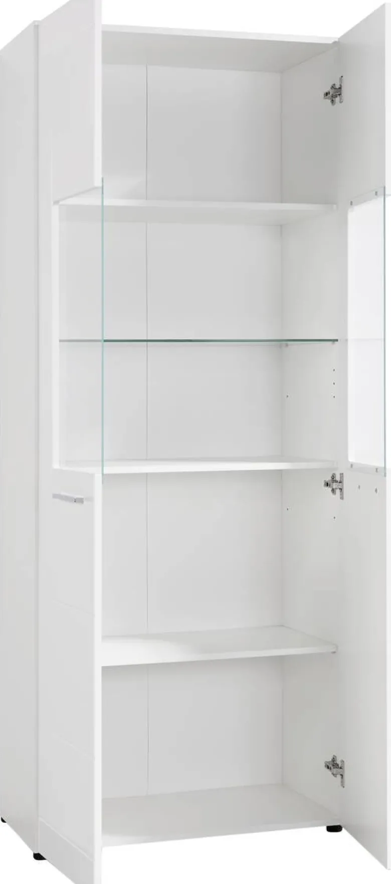 Vitrine Atlanta weiß Hochglanz perlweiß Optik B/H/T: ca. 75x188x40 cm