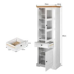 Vitrine Breda B/H/T: ca. 70x195x42 cm