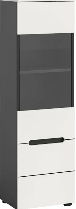 Vitrine Canu basaltgrau weiß B/H/T: ca. 36x125x33 cm