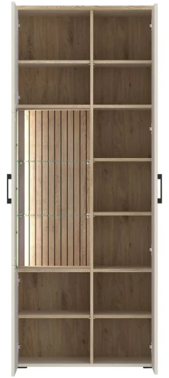 Vitrine Cashmere Eiche Nachbildung Spanplatte B/H/T: ca. 76x192x35 cm