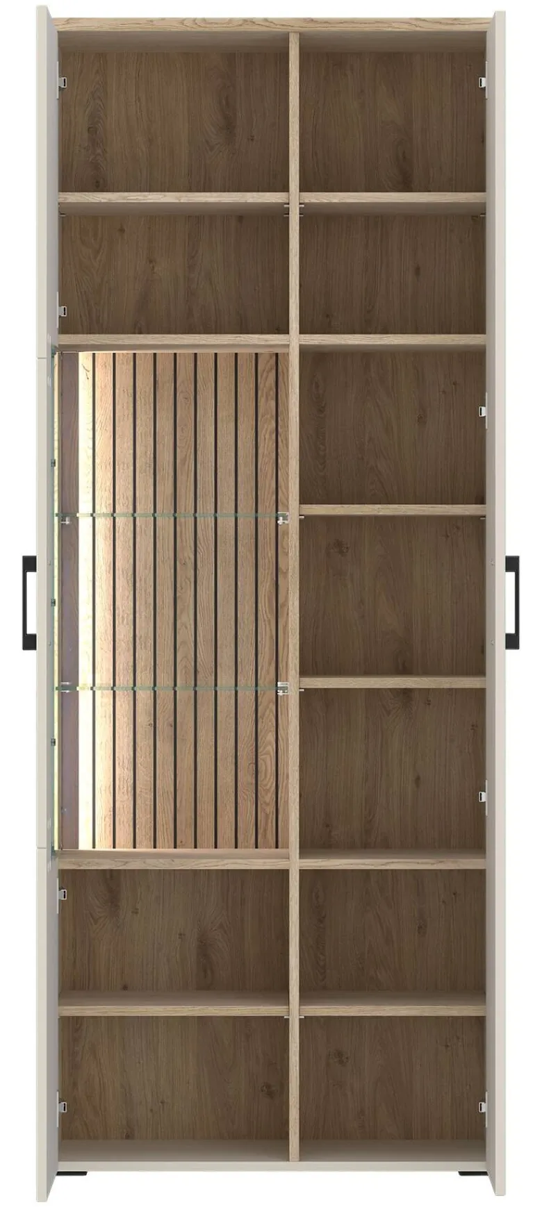 Vitrine Cashmere Eiche Nachbildung Spanplatte B/H/T: ca. 76x192x35 cm