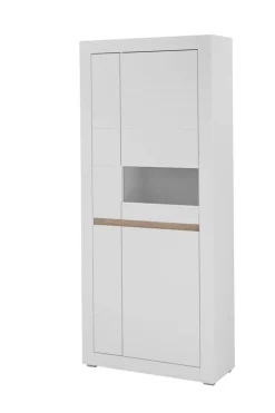 Vitrine Chester weiß matt B/H/T: ca. 85x198x35 cm
