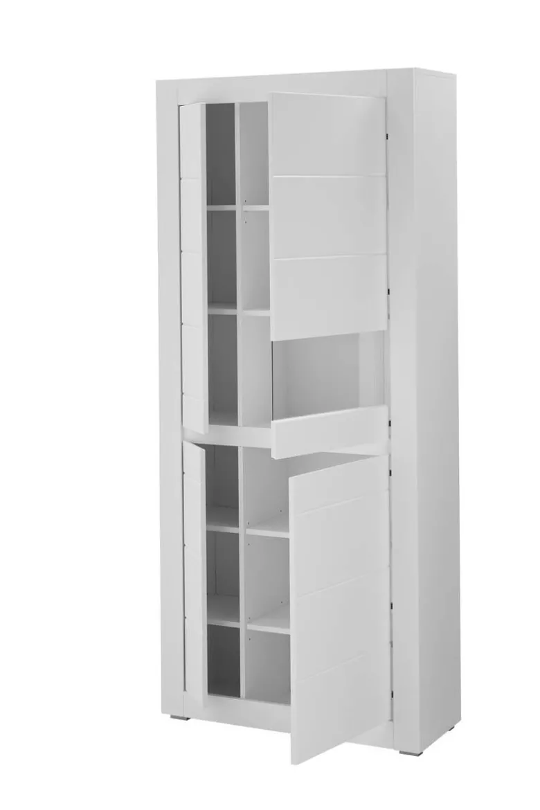 Vitrine Chester weiß matt B/H/T: ca. 85x198x35 cm
