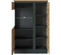 Vitrine Corte Eiche Evoke Coast Nachbildung grau B/H/T: ca. 104x164x40 cm
