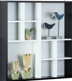 Vitrine Decem weiß schwarz MDF B/H/T: ca. 70x70x13 cm
