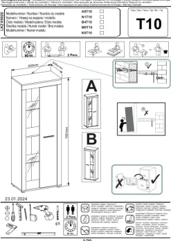 Vitrine Jam Eiche Wotan Nachbildung weiß B/H/T: ca. 60x159x35 cm
