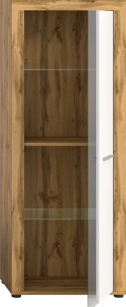 Vitrine Jam Eiche Wotan Nachbildung weiß B/H/T: ca. 60x159x35 cm