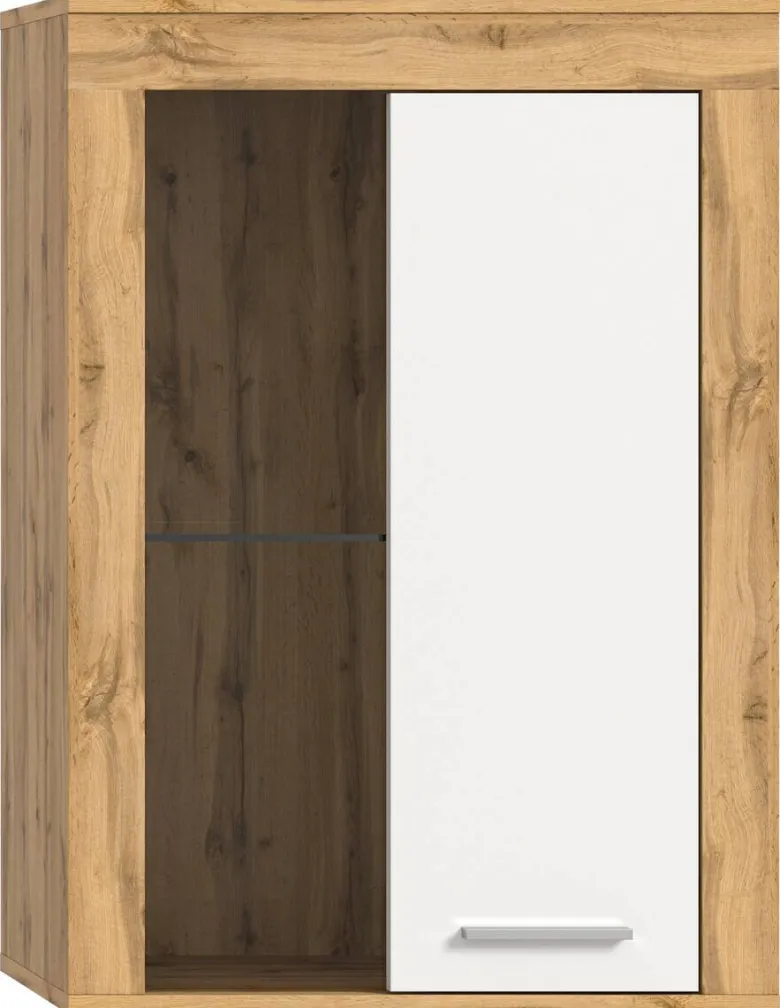 Vitrine Jam Eiche Wotan Nachbildung weiß B/H/T: ca. 60x86x35 cm