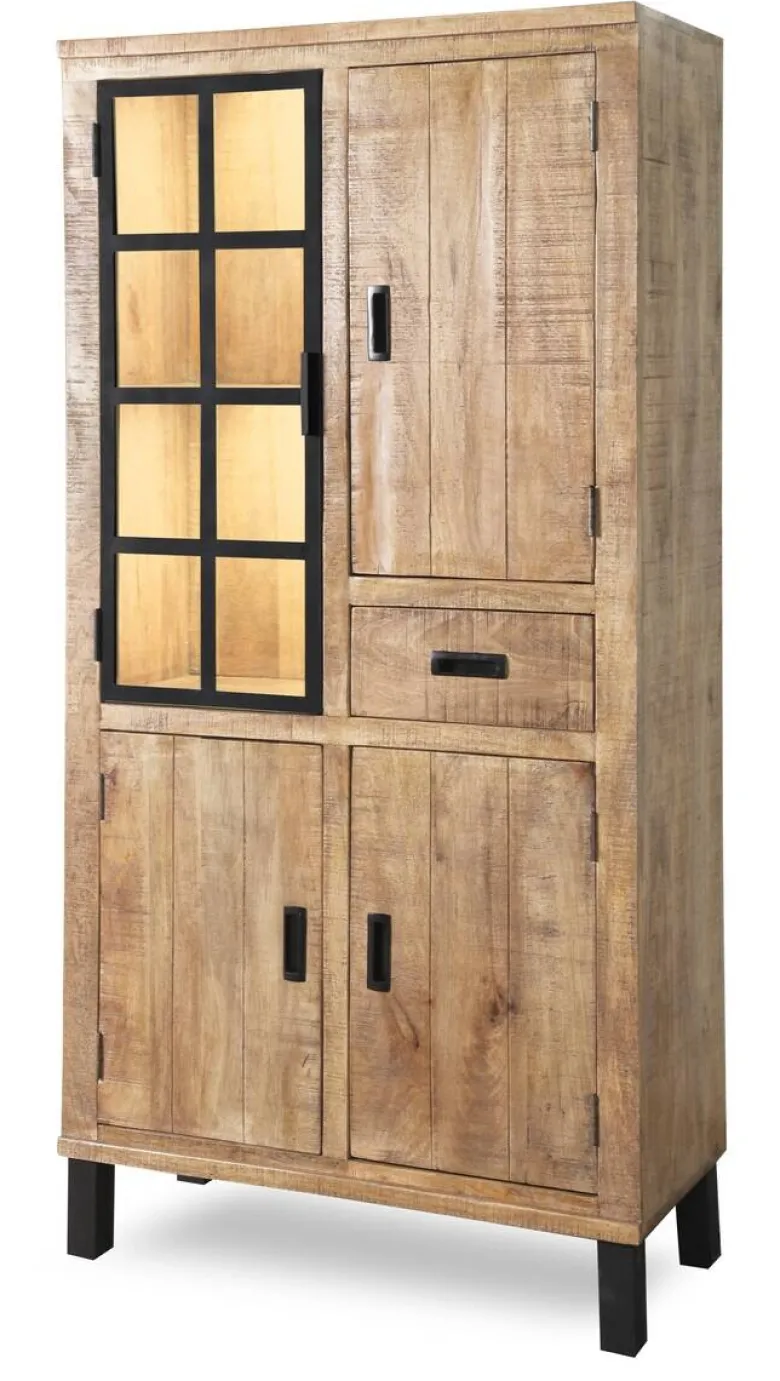 Vitrine Kali latte Mango B/H/T: ca. 88x180x40 cm
