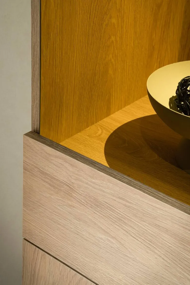 Vitrine Kalmar Oak Stone Nachbildung B/H/T: ca. 58x200x40 cm