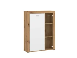 Vitrine Mallorca Plus Eiche Artisan Nachbildung weiß B/H/T: ca. 90x123x35 cm