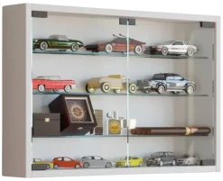 Vitrine Mandosa M weiß Holzwerkstoff Glas B/H/T: ca. 60x40x10 cm