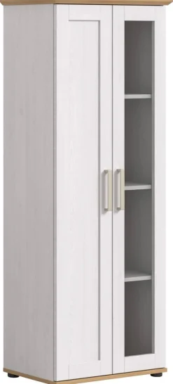 Vitrinenschrank VERONA Lärche Nachbildung Eiche Nachbildung B/H/T: ca. 64x161x37 cm