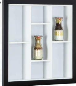 Vitrine Septem schwarz weiß B/H/T: ca. 66,5x66,5x13,7 cm