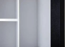 Vitrine Septem schwarz weiß B/H/T: ca. 66,5x66,5x13,7 cm
