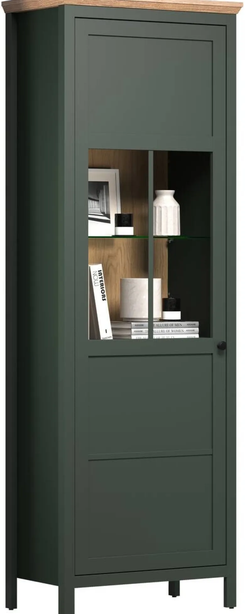 Vitrine Stanton tannengrün Eiche Evoke Coast Nachbildung B/H/T: ca. 69x198x39 cm