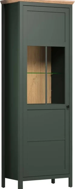 Vitrine Stanton tannengrün Eiche Evoke Coast Nachbildung B/H/T: ca. 69x198x39 cm