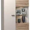 Vitrine Strada weiß Eiche Viking Optik Spanplatte B/H/T: ca. 91x193x32 cm