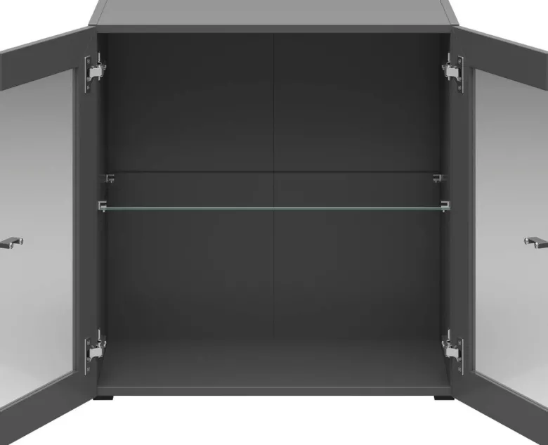 Vitrine System 64 anthrazit matt B/H/T: ca. 64x64x35 cm