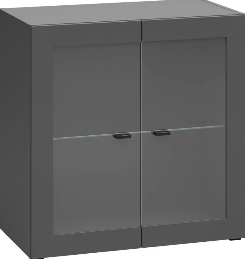 Vitrine System 64 anthrazit matt B/H/T: ca. 64x64x35 cm