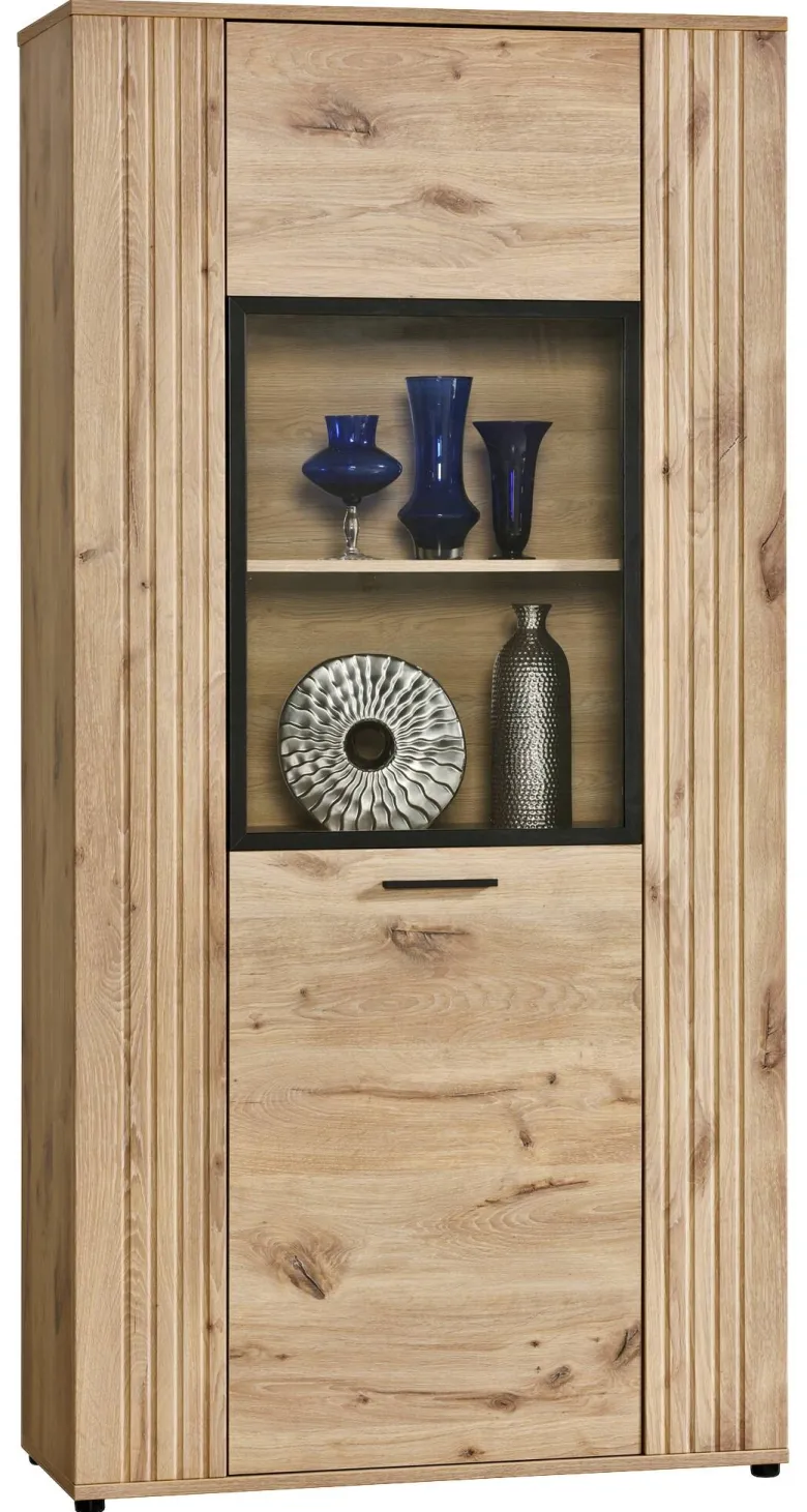 Vitrine Turin Eiche Viking Nachbildung B/H/T: ca. 95x192x40 cm